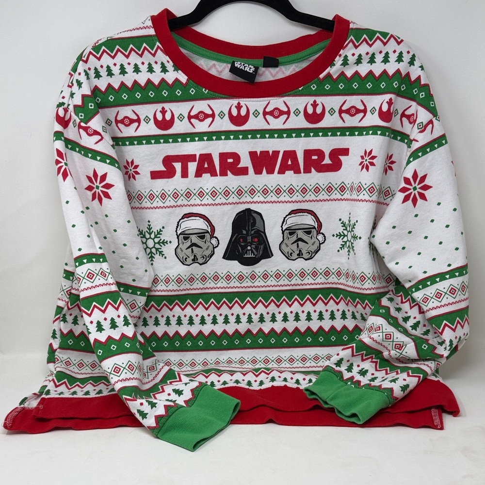 Star Wars Festive Sweater with Red, Green, and White